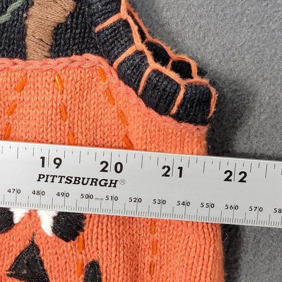 VTG EUC Bobbie Brooks Halloween Pumpkin Sweater Vest Womens XL Jack O Lantern - Picture 3 of 6